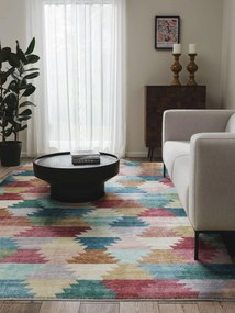 benuta Pop Tappeto Mara Multicolor/Fucsia 120x170 cm - Tappeto design moderno soggiorno