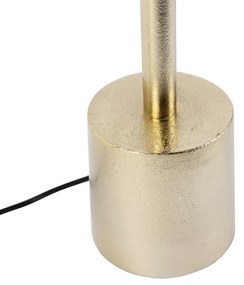 Lampada da tavolo Art Déco dorata con paralume in velluto nero 40 cm - Diverso