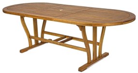 TURRIS - set tavolo in alluminio e teak cm 180/240 x 100 x 74 h con 6 sedie e 2 poltrone Mulier