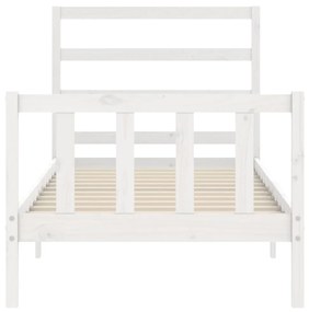 Giroletto con Testiera Bianco Small Single Legno Massello