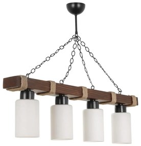 Lampadario a catena JASMIN 4xE27/40W/230V marrone/bianco