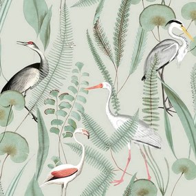 DUTCH WALLCOVERINGS Carta da Parati "Flamingo" Menta