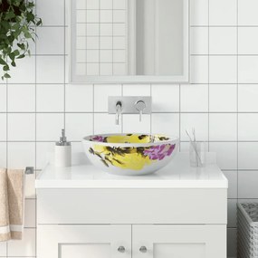 Lavabo Da Appoggio Multicolore Rotondo ?41x14 Cm Ceramica /