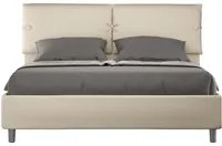 Letto matrimoniale con rete imbottito 160x190 similpelle tortora Sleeper