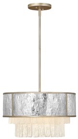 Lampadario Contemporaneo Reverie Acciaio Oro Champagne 4 Luci E14