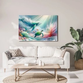 Quadro su tela – Balena e tartaruga marina