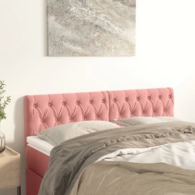 Testiera 2 Pz Rosa 80x7x78/88 Cm İn Velluto /