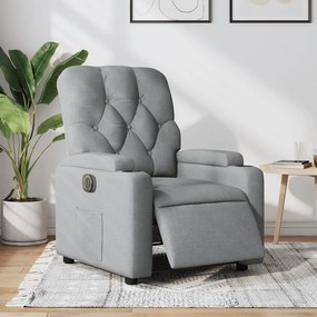 Poltrona Elettrica Reclinabile Grigio Chiaro İn Tessuto /