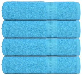 Asciugamani Bagno 4 Pz Turchesi 100x150 Cm 360 G/m² 100% Cotone /