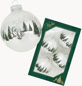 Set di 4 palline di Natale fatte a mano Snow Hare