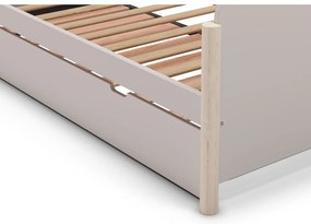 Letto per bambini in legno di pino crema con letto estraibile 90x190 cm Enola - Marckeric
