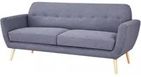 Divano tre posti Scandinavo in Tessuto cm 193x79x86 - SILENTE Colore: Grigio scuro