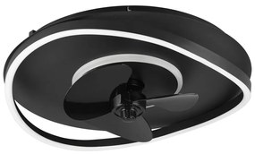 Plafoniera LED nera opaca Sortland – Trio