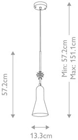 Elstead ETOILE-P-S-MB - Lampadario a sospensione con filo ETOILE 1xE27/60W/230V diametro 13,3 cm nero