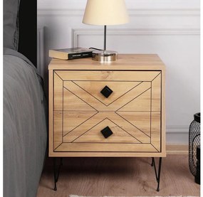 Comodino LUNA 55x50 cm marrone/nero