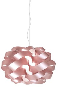 Sospensione Moderna 5 Luci Cloud D100 In Polilux Rosa Metallico Made In Italy