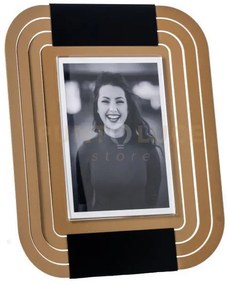 Portafoto di design tudor grande oro laccato,nero