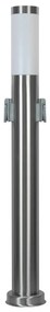 Paletto da giardino con Doppia Presa Corrente 80cm Acciaio Inox E27 Colore Inox