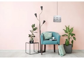 Lampadario su corda CORAL 1xE27/60W/230V d. 20 cm  bianco/grigio