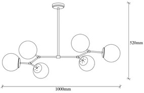 Lampadario su palo DAMAR 6xE27/40W/230V