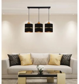 Lampadario a sospensione con filo ASSAM 3xE27/60W/230V nero