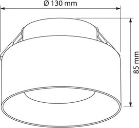 Brilagi - LED Plafoniera da incasso AURA LUX 1xGX53/30W/230V ø 13 cm nero/fumé