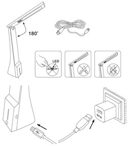 Eglo 97044 - Lampada LED da tavolo LA SECA 1xLED/1,8W/230V bianco