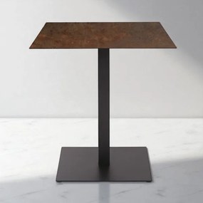 Tavolo quadrato da bar pub ristorante per esterno 70x70 cm piano in HPL Corten H 74