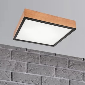 Plafoniera OAK SQUARE 4xE27/15W/230V 48x48 cm quercia/nero