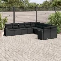 Set Divani da Giardino 10pz con Cuscini in Polyrattan Nerocod mxl 116673