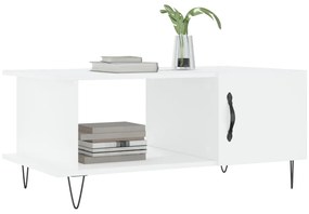 Tavolino da salotto bianco 90x50x40 cm in legno multistrato