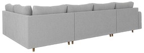 Divano angolare in velluto a coste grigio chiaro (angolo sinistro/U) Ariella - Ropez