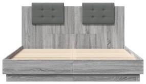 Giroletto testiera grigio sonoma 140x200 cm legno multistrato