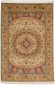 Cashmere Silk Tappeto 120x190 Beige (Indian) Annodato A Mano