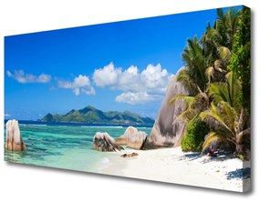Quadro stampa su tela Paesaggio della spiaggia dell'oceano 100x50 cm