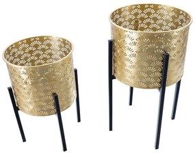 Set di 2 portavasi in oro, altezza 38 cm Glissy - Mauro Ferretti