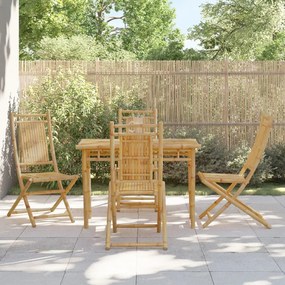 Set Da Pranzo Da Giardino 5 Pz İn Bambù /