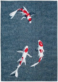 Tappeto jacquard lavabile da interno-esterno Koi