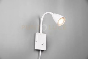 Wanda applique flessibile con interruttore metallo acciaio e nero h...