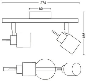 Philips - Faretto MERANTI 2xGU10/35W/230V bianco