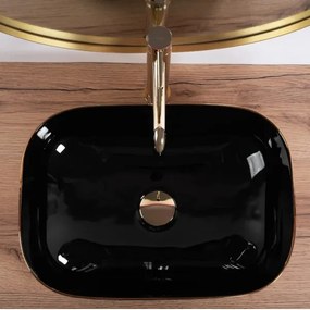 REA-U8780 - Lavabo da appoggio BELINDA 33x46,5 cm ceramica/nero/dorato