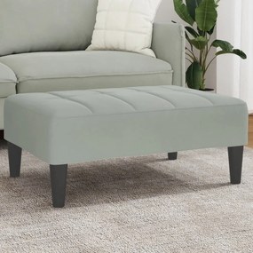 Poggiapiedi Grigio Chiaro 77x55x31 Cm İn Velluto /