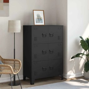 Armadio Classificatore Industriale Nero 75x40x115 Cm İn Metallo /