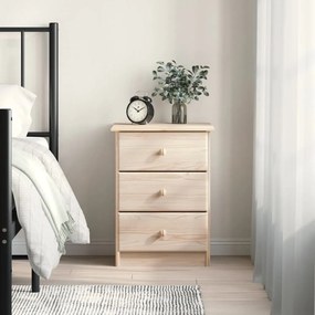 Comodino Alta 41x35x55,5 Cm İn Legno Massello Di Pino /