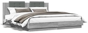 Giroletto Testiera Grigio Sonoma 160x200 Cm Legno Multistrato /