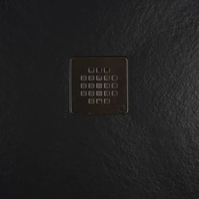 Piatto doccia in mineralmarmo 70x100 cm antracite effetto pietra con griglia e piletta sifonata