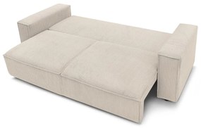 Divano letto in velluto a coste beige 245 cm Nihad - Bobochic Paris
