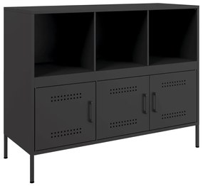 Credenza nera 100,5x39x79 cm in acciaio laminato a freddo