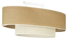 Duolla - Lampadario a plafone DOUBLE OVAL YUTE 2xE27/15W/230V marrone/color crema