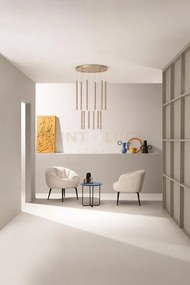 Sospensione multipla tubic 12  oro led 3000k 5760lm 84w dimmerabile